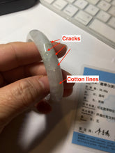 Load image into Gallery viewer, 52.5mm 100% natural certified icy watery light green/white/light purple jadeite jade bangle AU39-8148