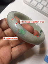 Load image into Gallery viewer, 56.8mm certified Type A 100% Natural sunny green light green Jadeite Jade bangle D140-4008