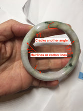 Load image into Gallery viewer, 59mm certified 100% natural Type A green purple yellow(FU LU SHOU) white jadeite bangle PD159-6290