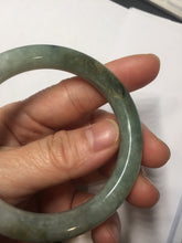 Load image into Gallery viewer, 51.1mm certified 100% natural Type A dark green yellow gray round cut jadeite jade bangle H163-6011