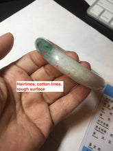 Load image into Gallery viewer, 56.9mm Certified Type A 100% Natural dark green/white/purple Jadeite Jade bangle BL82-4053