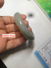 Load image into Gallery viewer, 52.5 mm Certified Type A 100% Natural light green/gray Jadeite Jade oval bangle AZ70-0363