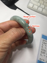 Load image into Gallery viewer, 55.2mm certified Type A 100% Natural dark green gray Jadeite Jade bangle PJ88-6650