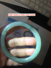 Load image into Gallery viewer, 59.8mm Certified Type A 100% Natural oily dark green(老油青) gray black round cut Jadeite Jade bangle BH110-0696