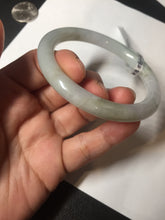 Load image into Gallery viewer, 54.5mm certified 100% natural type A icy watery white/gray round cut jadeite jade bangle BL9-9888