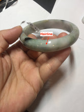 Load image into Gallery viewer, 58.6mm certified type A 100% Natural green/brown/purple/gray (Fu LU SHOU) Jadeite Jade bangle F103