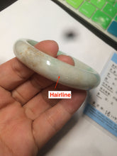 Load image into Gallery viewer, 54.7mm 100% natural Type A sunny green/brown/white jadeite jade bangle R95-3317