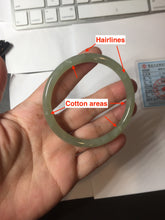 Load image into Gallery viewer, 57.6mm Certified 100% Natural light green gray Nephrite Bangle HN141-3359