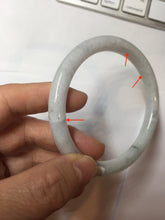 Load image into Gallery viewer, 60mm Certified Type A 100% Natural light green white round cut jadeite Jade bangle PB261-(3216)