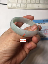 Load image into Gallery viewer, 51.6mm Certified Type A 100% Natural sunny green light green white thin Jadeite Jade bangle BS120-1581