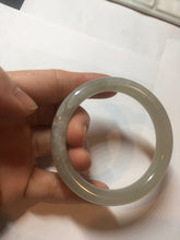Load image into Gallery viewer, 53.2mm certified 100% Natural icy watery light beige pale pink gray nephrite bangle HN120-0082