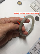 Load image into Gallery viewer, 54mm Certified type A 100% Natural light green dark green floating seaweed round cut Jadeite bangle PC60-6625