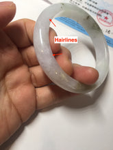 Load image into Gallery viewer, 55mm certified 100% natural type A white/green/black/purple jadeite jade bangle AU42-8152