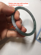 Load image into Gallery viewer, 56.3mm Certified Type A 100% Natural dark green/blue/gray with Guatemala slim round cut Jadeite bangle BG202-8832