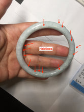 Load image into Gallery viewer, 62mm certified Type A 100% Natural white gray light purple green round cut Jadeite Jade bangle PE92-3225