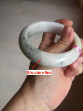 Load image into Gallery viewer, 56.1mm Certified 100% natural type A green/very light pink/yellow chubby jadeite jade bangle Z44-0472