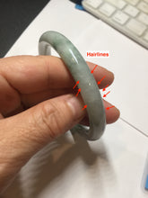 Load image into Gallery viewer, 卖了 59.8mm Certified Type A 100% Natural white/purple/green round cut jadeite Jade bangle PE124-0289
