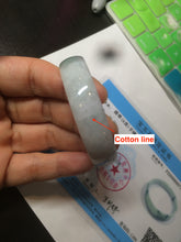 Load image into Gallery viewer, 52.5mm certified type A 100% Natural green/white with green floating flowers jadeite jade bangle AT94-0777