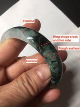 Load image into Gallery viewer, 53.4mm Certified Type A 100% Natural light purple/dark green jadeite Jade bangle BM60