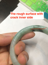 Load image into Gallery viewer, 55.7mm Certified type A 100% Natural icy watery sunny green Jadeite bangle AY25-1702