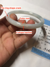Load image into Gallery viewer, 56mm Certified Type A 100% Natural light green purple slim round cut Jadeite bangle PB175-9123