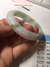 Load image into Gallery viewer, 54.8mm certified 100% natural Type A sunny green/purple/white jadeite jade bangle AA114-1051