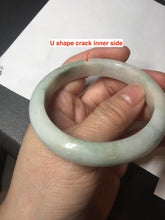 Load image into Gallery viewer, 54.5mm Certified 100% natural Type A sunny green/white jadeite jade bangle BM31-0361