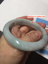 Load image into Gallery viewer, 57.5mm Certified 100% natural Type A light green white jadeite jade bangle B116-5269
