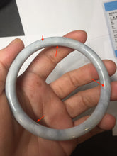 Load image into Gallery viewer, 62.2mm certified Type A 100% Natural white gray light purple round cut Jadeite Jade bangle PE91-3213