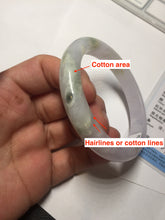 Load image into Gallery viewer, Sold.please do't order. thanks. 56mm Certified type A 100% Natural light purple white green yellow(LU FU SHOU)Jadeite bangle BN60-3559