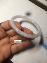 Load image into Gallery viewer, 56.7mm certified 100% natural type A light purple/white slim round cut jadeite jade bangle AE61-0916