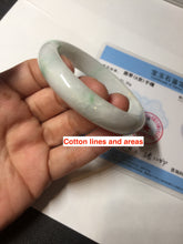 Load image into Gallery viewer, 55.7mm Certified Type A 100% Natural sunny green white Jadeite Jade bangle BP44-3179