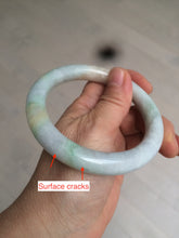 Load image into Gallery viewer, 58.9mm certified 100% natural type A light sunny green/purple/yellow chubby round cut jadeite jade bangle BF37-9225