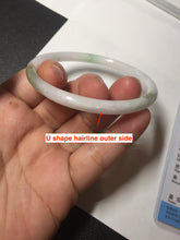 Load image into Gallery viewer, 56.5mm 100% natural Type A sunny green white round cut jadeite jade bangle BL98-4669