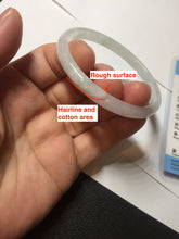 Load image into Gallery viewer, 52mm certified 100% natural icy watery Type A light green/purple slim jadeite jade bangle BS71-5472