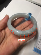 Load image into Gallery viewer, 56.3mm certified 100% natural type A icy watery white light green chubby jadeite jade bangle AH97-0549