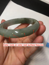 Load image into Gallery viewer, 55.8mm Certified 100% natural Type A oily dark green/gray/black jadeite jade bangle BN32-8086