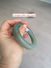 Load image into Gallery viewer, 53.4mm certified type A 100% Natural dark green/gray square style Jadeite Jade bangle BH34-5250