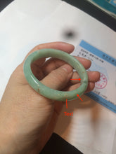 Load image into Gallery viewer, 49mm Certified Type A 100% Natural sunny apple green/red oval Jadeite Jade bangle BG62-0165