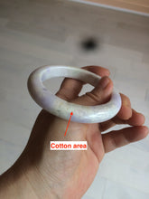 Load image into Gallery viewer, 56.1mm certified 100% natural icy light white/green/purple jadeite jade bangle AX9-0638