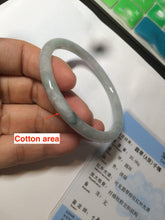 Load image into Gallery viewer, 56.8mm certified Type A 100% Natural green/white slim round cut Jadeite Jade bangle M84-0142