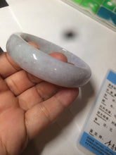 Load image into Gallery viewer, 56mm Certified type A 100% Natural purple/white chubby Jadeite bangle AZ133-9661