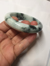 Load image into Gallery viewer, 53mm certified 100% natural Type A green white with green floating flowers jadeite bangle PD157-6246
