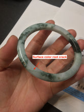 Load image into Gallery viewer, 57.5mm certificated Type A 100% Natural light green with green floating flowers Jadeite Jade bangle AS82-3025
