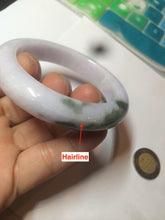 Load image into Gallery viewer, 53.3mm Certified 100% natural Type A olive green/white/purple jadeite jade bangle AZ24-5202