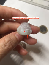 Load image into Gallery viewer, 100% Natural type A light purple white happy Buddha jadeite pendant BP182