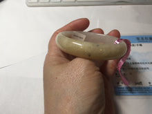 Load image into Gallery viewer, 51mm certified 100% natural Type A icy watery light green yellow white oval jadeite jade bangle PC19-6672