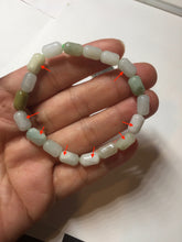 Load image into Gallery viewer, 9.9-10.5mm size 52-54mm 100% natural type A light green jadeite jade beads bracelet PC54