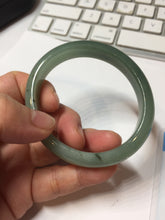 Load image into Gallery viewer, 52.4mm Certified Type A 100% Natural Oily Dark Green Gray Black(油青) Oval Jadeite Jade Bangle PH260-7132
