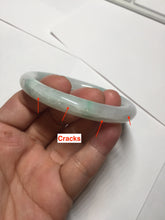 Load image into Gallery viewer, 55mm Certified type A 100% Natural sunny green/white round cut Jadeite bangle BN76